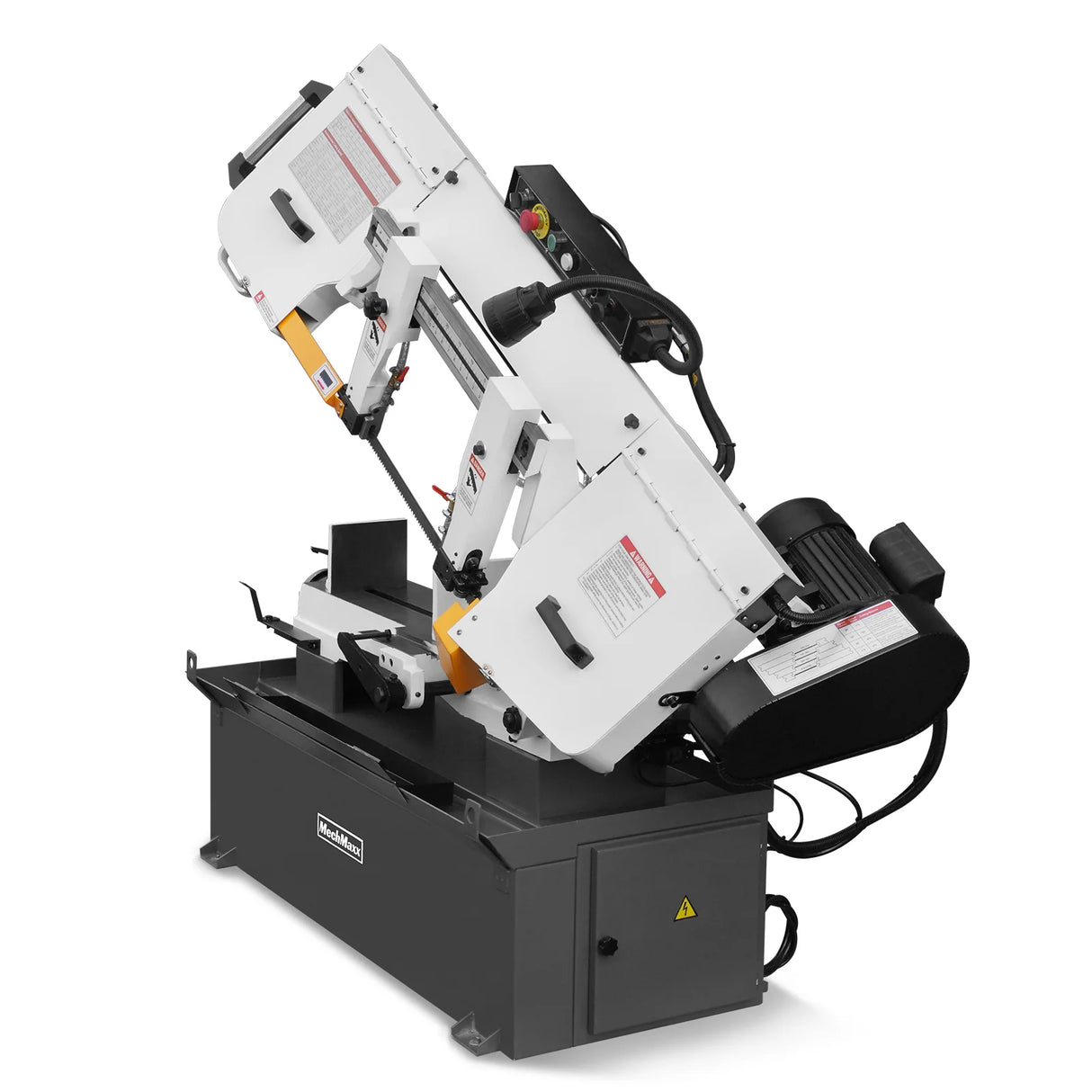 MechMaxx Metal Cutting Band Saw, 10" Round / 18"x5" Rectangular Capacity, 2HP 1.5kW Motor, 4-Speed (35-114 MPM), Horizontal Bandsaw with 0-45° Swivel, Hydraulic Downfeed, 230V 1PH 60Hz, Industrial Grade for Steel, Aluminum & Alloys BS-1018B
