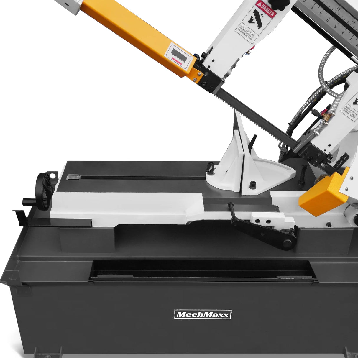 MechMaxx Metal Cutting Band Saw, 10" Round / 18"x5" Rectangular Capacity, 2HP 1.5kW Motor, 4-Speed (35-114 MPM), Horizontal Bandsaw with 0-45° Swivel, Hydraulic Downfeed, 230V 1PH 60Hz, Industrial Grade for Steel, Aluminum & Alloys BS-1018B