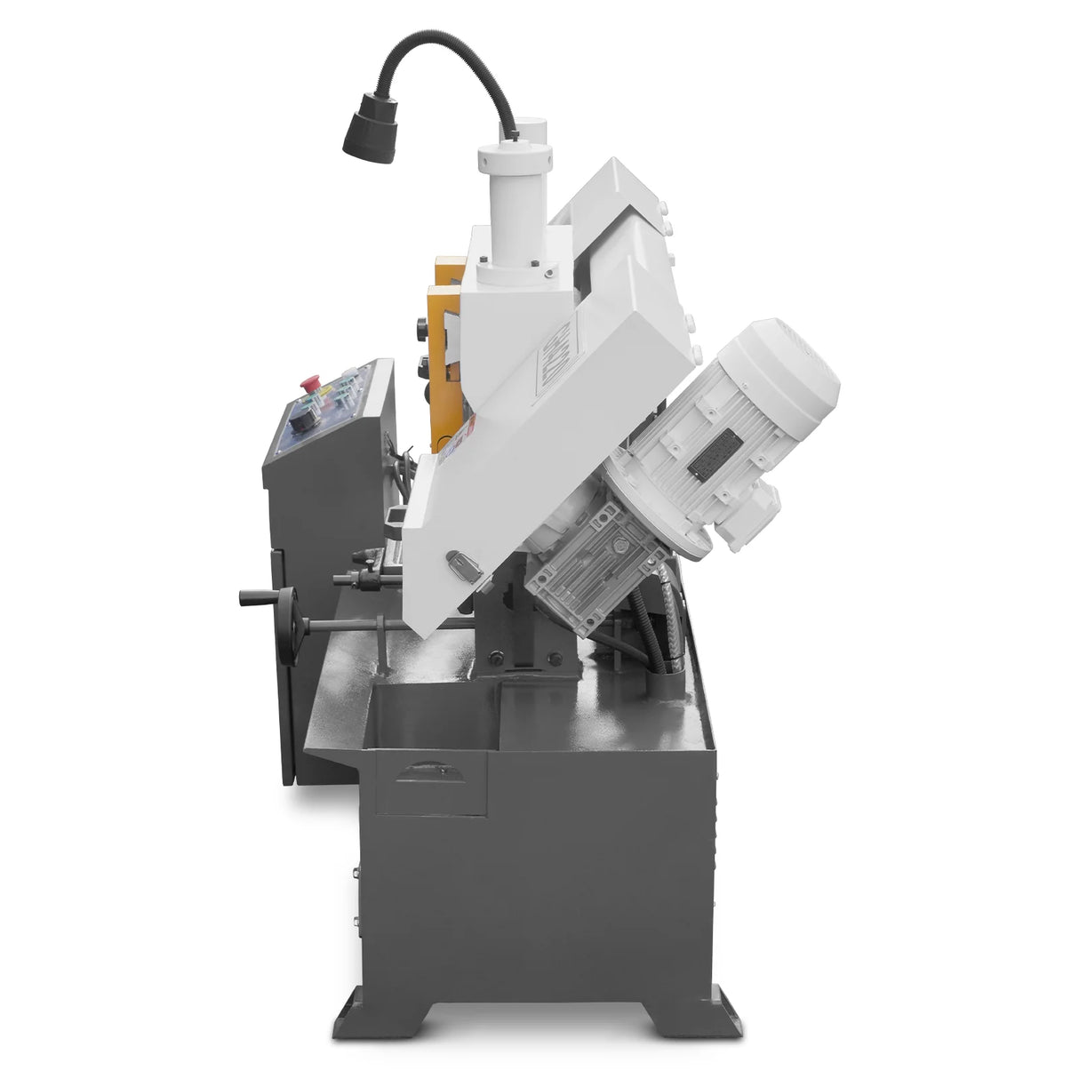 MechMaxx 8 Inch 7-7/8" x 7-7/8" Capacity Double Column Horizontal Metal Cutting Band Saw, Vertical Lifting, Gearbox Driven Two-Speed Motor, Hydraulic Feed, Manual Clamping, Coolant System Industrial Bandsaw GH4220