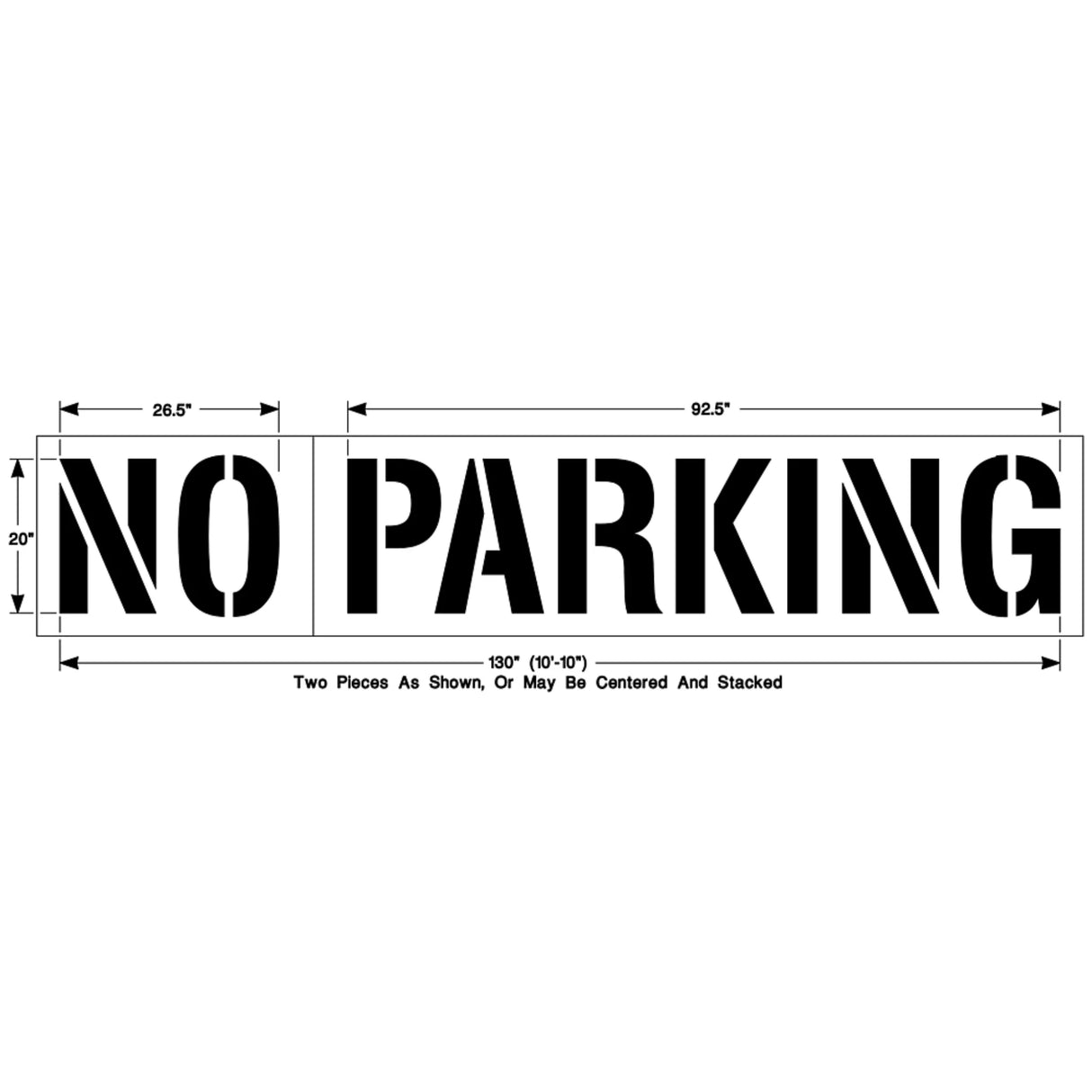 Newstripe NO PARKING Stencil