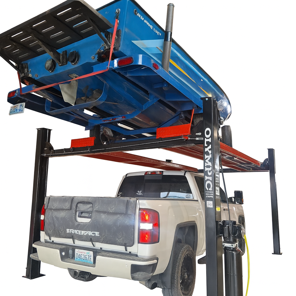 Olympic Equipment Extra-Wide Portable Boat & Trailer Storage 4-Post Lift HDMBL-10