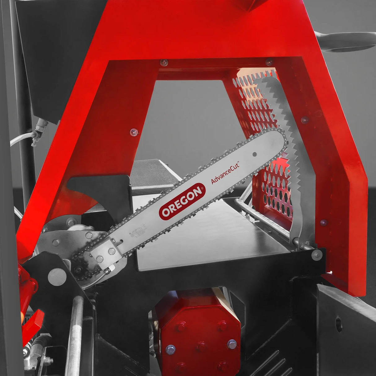 MechMaxx Firewood Log Splitter Processor with Conveyor, 20ton Splitting Force 24" x 15" Log Capacity, 18" Chainsaw, HLS20