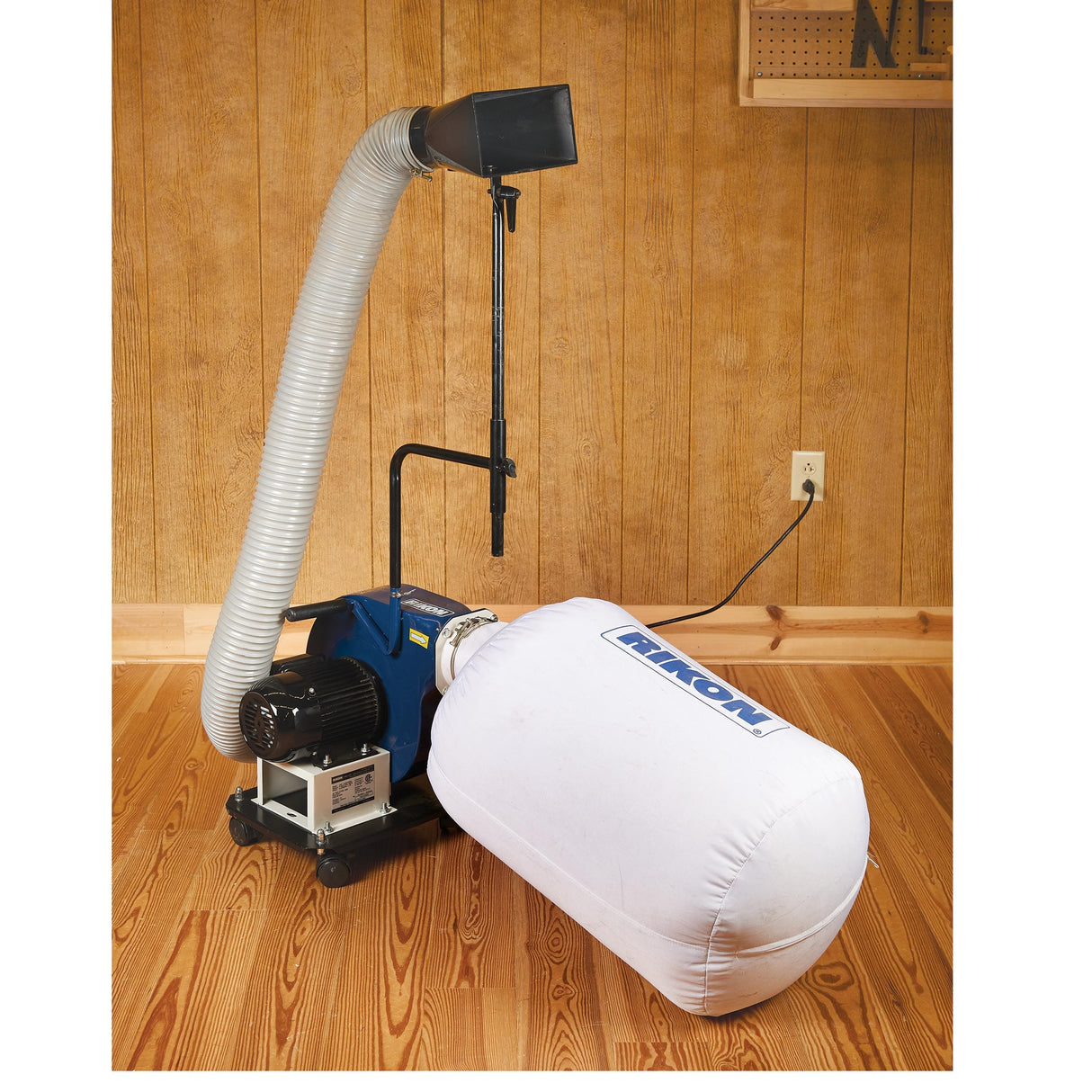 RIKON Portable Dust Collector with Wall Mount - 1 HP - 2 Micron Bag