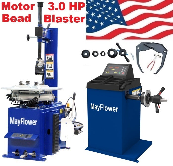 Mayflower 3.0 HP Tire Changer Wheel Changers Machine Combo Balancer Rim 950 600