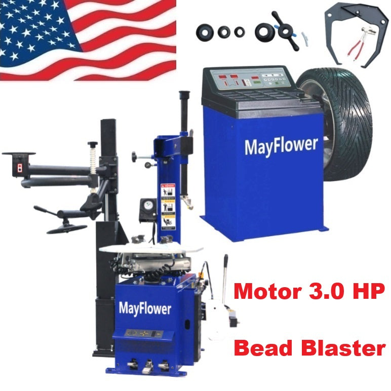 Mayflower 3.0 HP Automatic Tire Changer Wheel Changers Machine Rim Balancer Combo 960 680