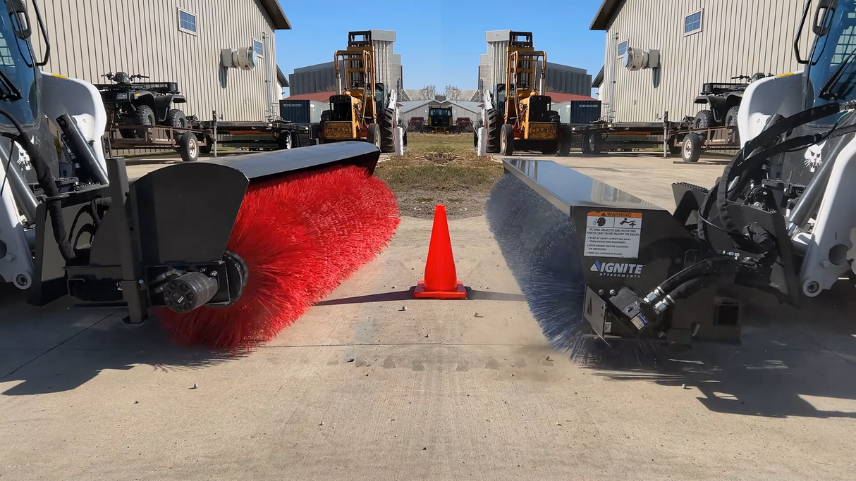 Ignite Attachments 84 in Skid Steer Manual Angle Broom
