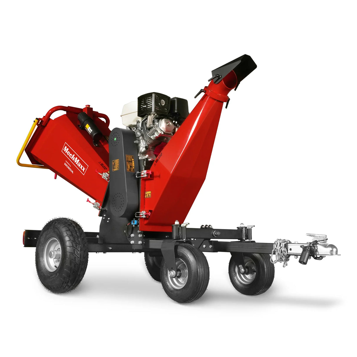 MechMaxx 6 inch HONDA E-Start Gasoline Engine Powered 4 - Wheel Drum Wood Chipper with Taillight , B150