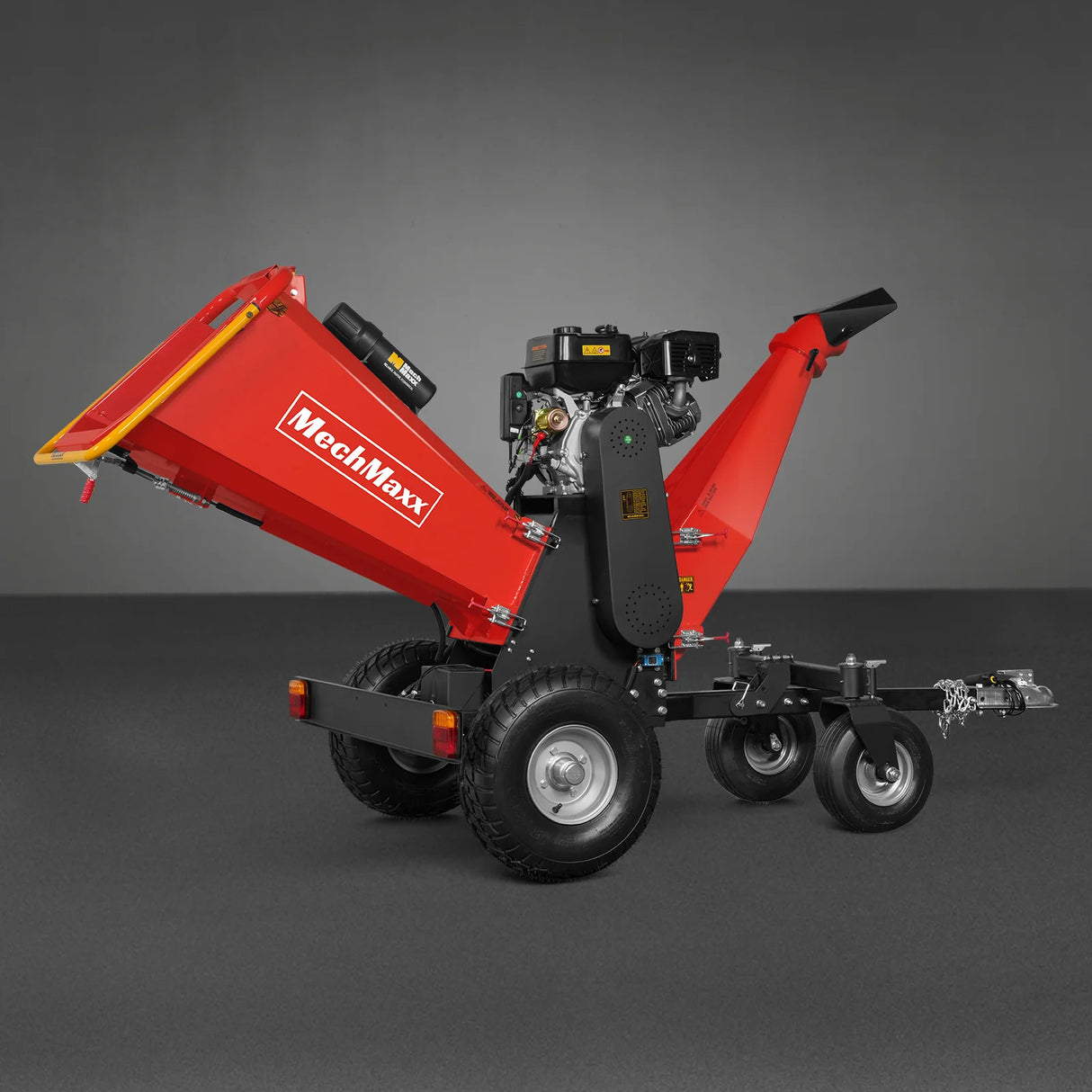 MechMaxx 6 inch ZONSEN E-Start 459cc 15hp Gas Powered 4 - Wheel Drum Wood Chipper with Taillight , B150