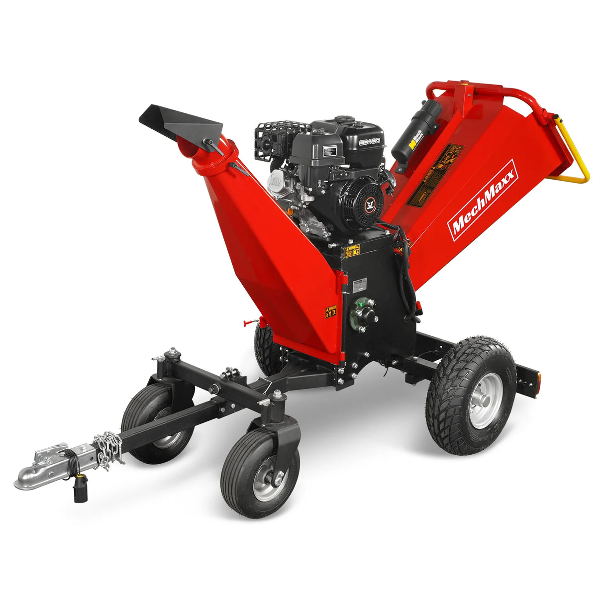 MechMaxx 6 inch ZONSEN E-Start 459cc 15hp Gas Powered 4 - Wheel Drum Wood Chipper with Taillight , B150