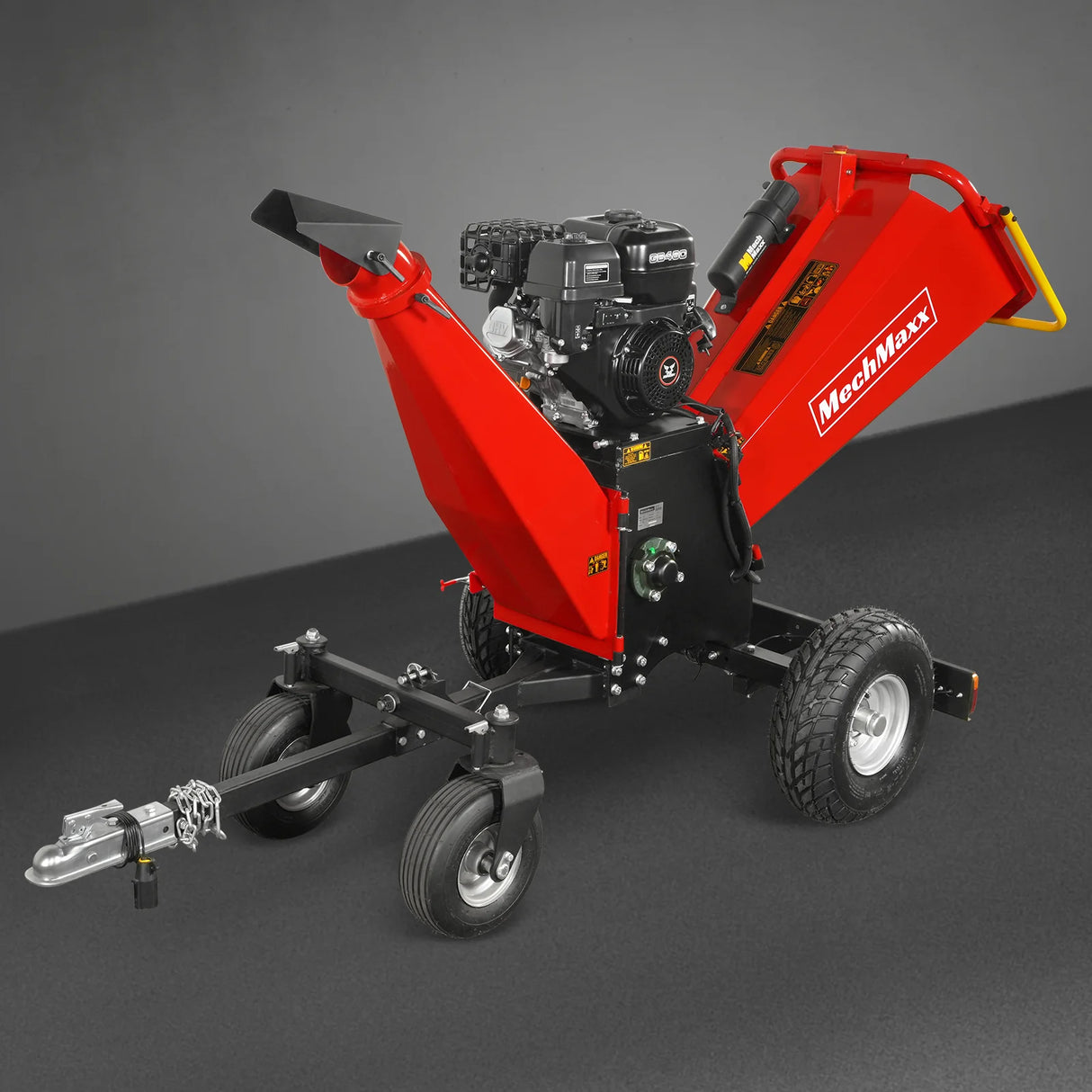 MechMaxx 6 inch ZONSEN E-Start 459cc 15hp Gas Powered 4 - Wheel Drum Wood Chipper with Taillight , B150
