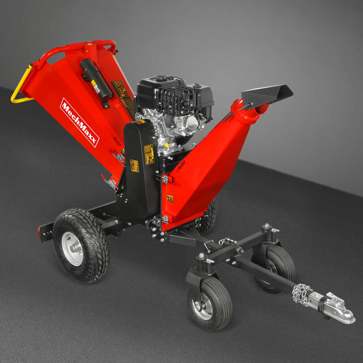 MechMaxx 6 inch ZONSEN E-Start 459cc 15hp Gas Powered 4 - Wheel Drum Wood Chipper with Taillight , B150
