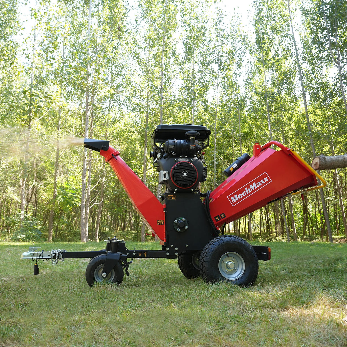 MechMaxx 8 inch ZONSEN E-Start 1000cc 35hp Gas Powered 4 - Wheel Drum Wood Chipper with Taillight , B200