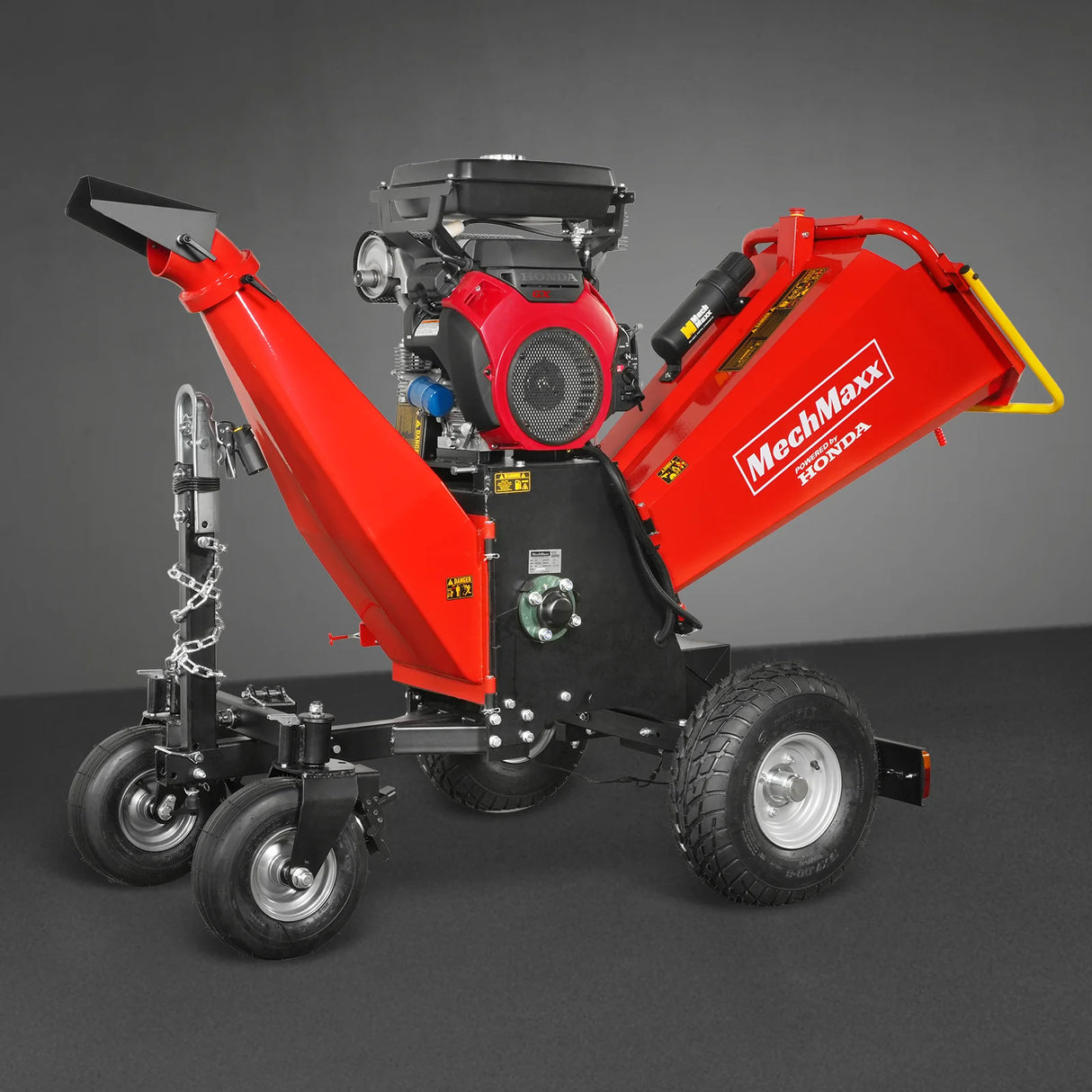MechMaxx 8 inch HONDA E-Start 688cc 22hp Gas Powered 4 - Wheel Drum Wood Chipper with Taillight , B200