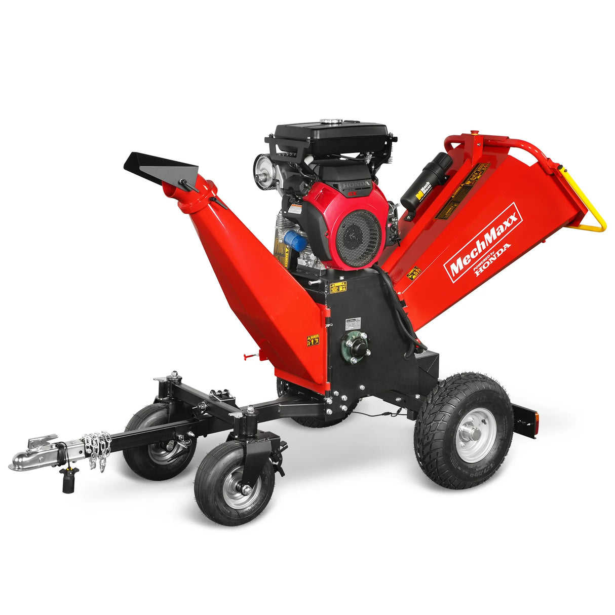 MechMaxx 8 inch HONDA E-Start 688cc 22hp Gas Powered 4 - Wheel Drum Wood Chipper with Taillight , B200