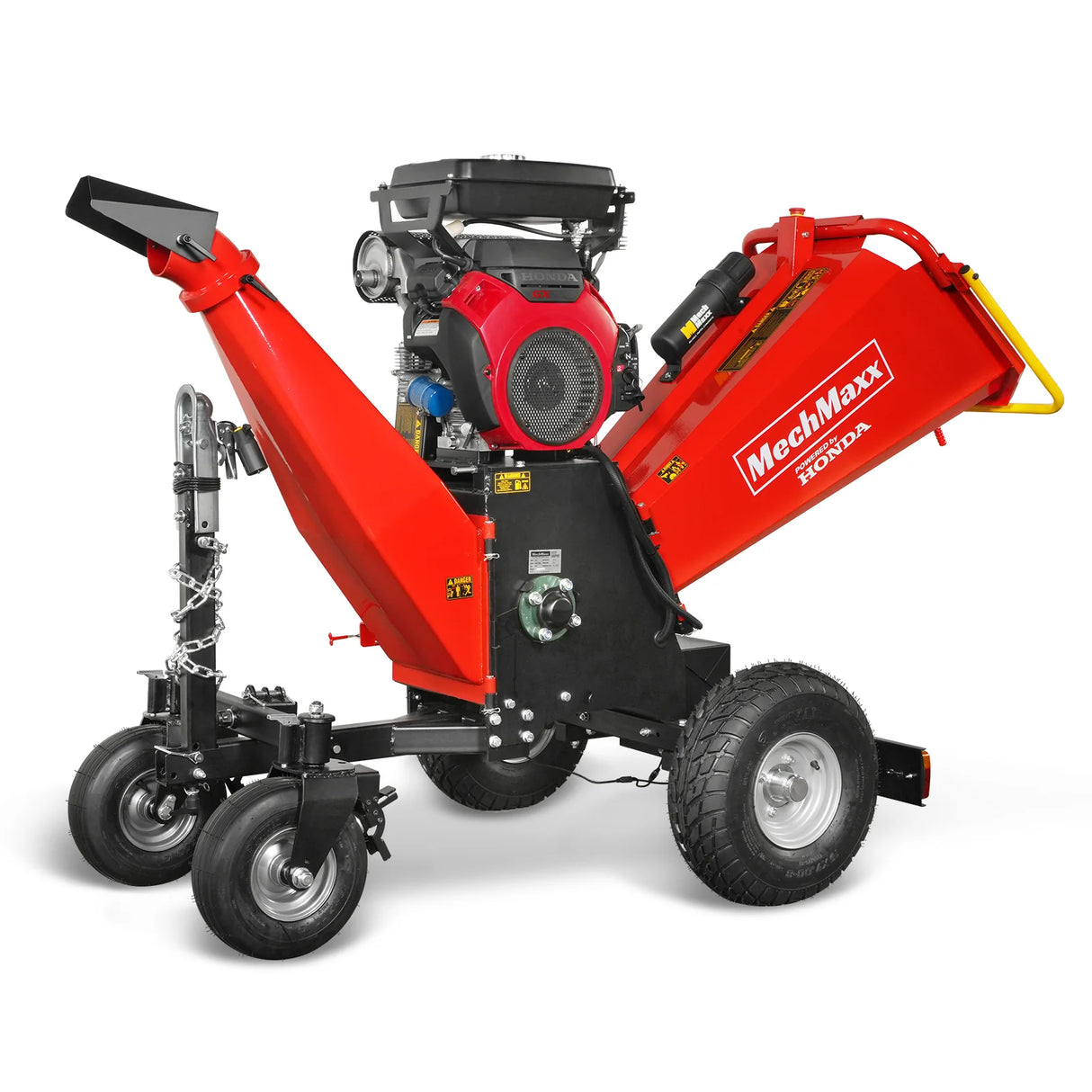 MechMaxx 8 inch HONDA E-Start 688cc 22hp Gas Powered 4 - Wheel Drum Wood Chipper with Taillight , B200
