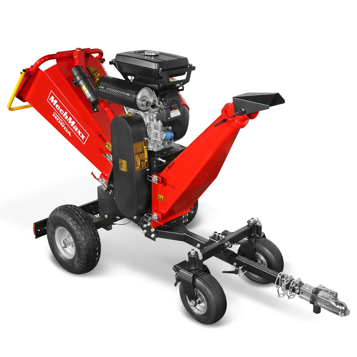 MechMaxx 8 inch HONDA E-Start 688cc 22hp Gas Powered 4 - Wheel Drum Wood Chipper with Taillight , B200