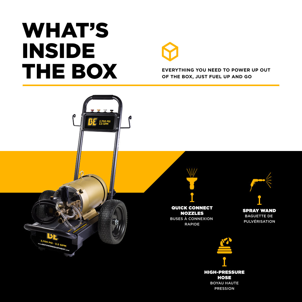 2,700 PSI 3.5 GPM 7.5 HP Electric Pressure Washer with Baldor Motor and CP Triplex Pump - B2775E3AHE