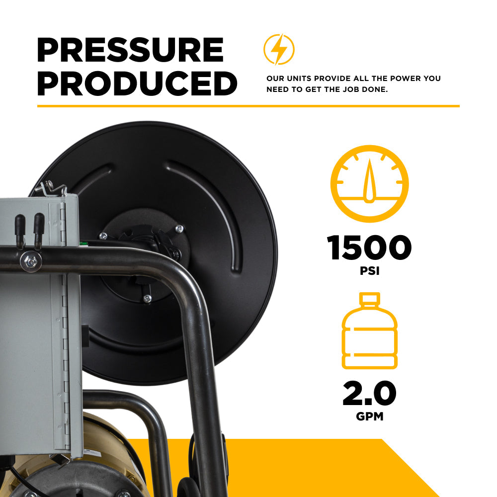 1,500 PSI 2.0 GPM 2.0 HP Wall Mount Electric Pressure Washer with a Baldor Motor and CP Triplex Pump - X-1520FW1ARH