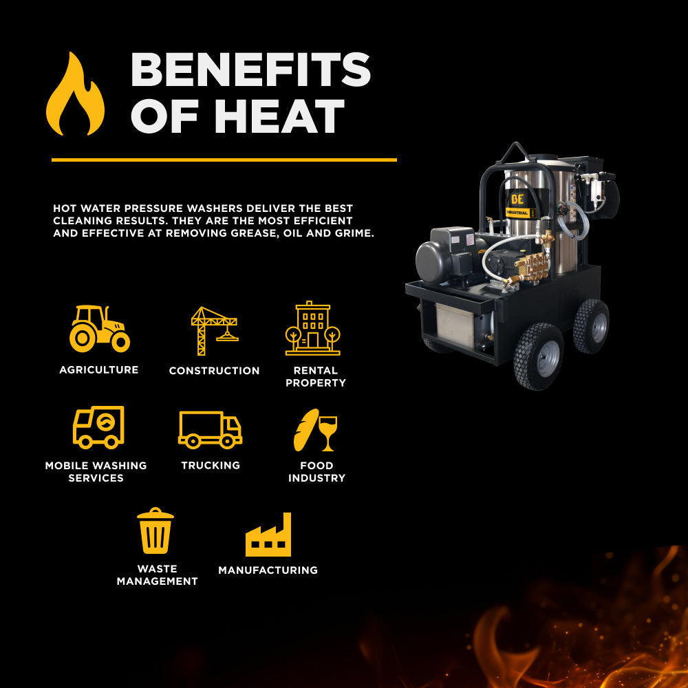 1,000 PSI 2.2 GPM Hot Water Electric Pressure Washer with General Triplex Pump - 15-281