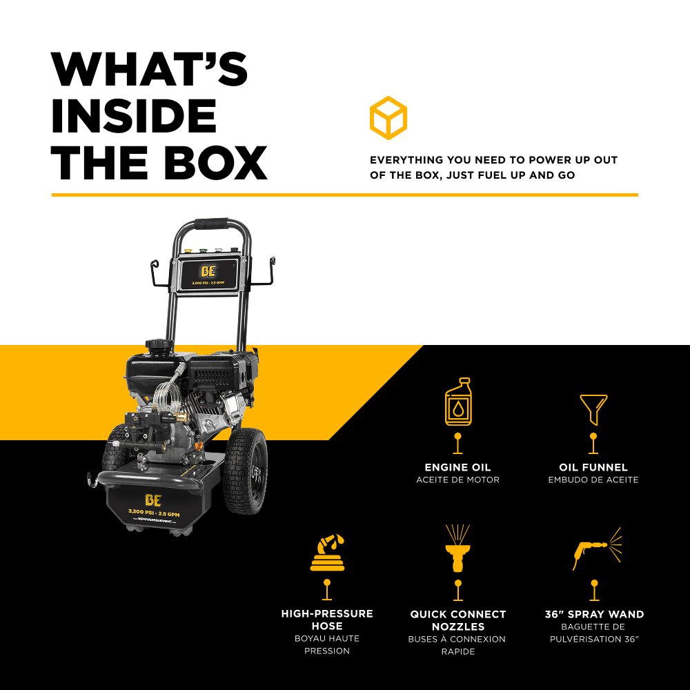 3,200 PSI 2.5 GPM Cold Water Gas Pressure Washer Powerease 212CC Engine and CP Axial Pump - B327PX