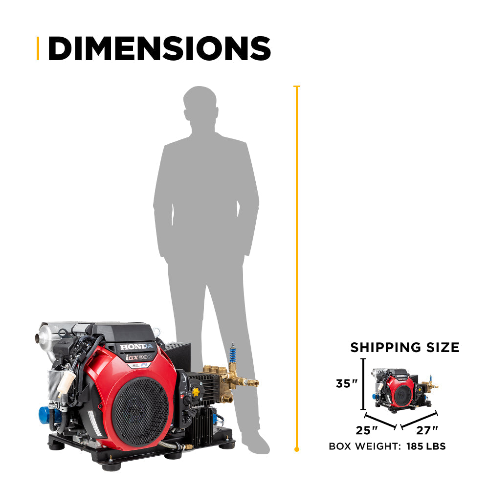 4,200 PSI 8.5 GPM Truck Mount Cold Water Gas Pressure Washer - B3528HETBGS