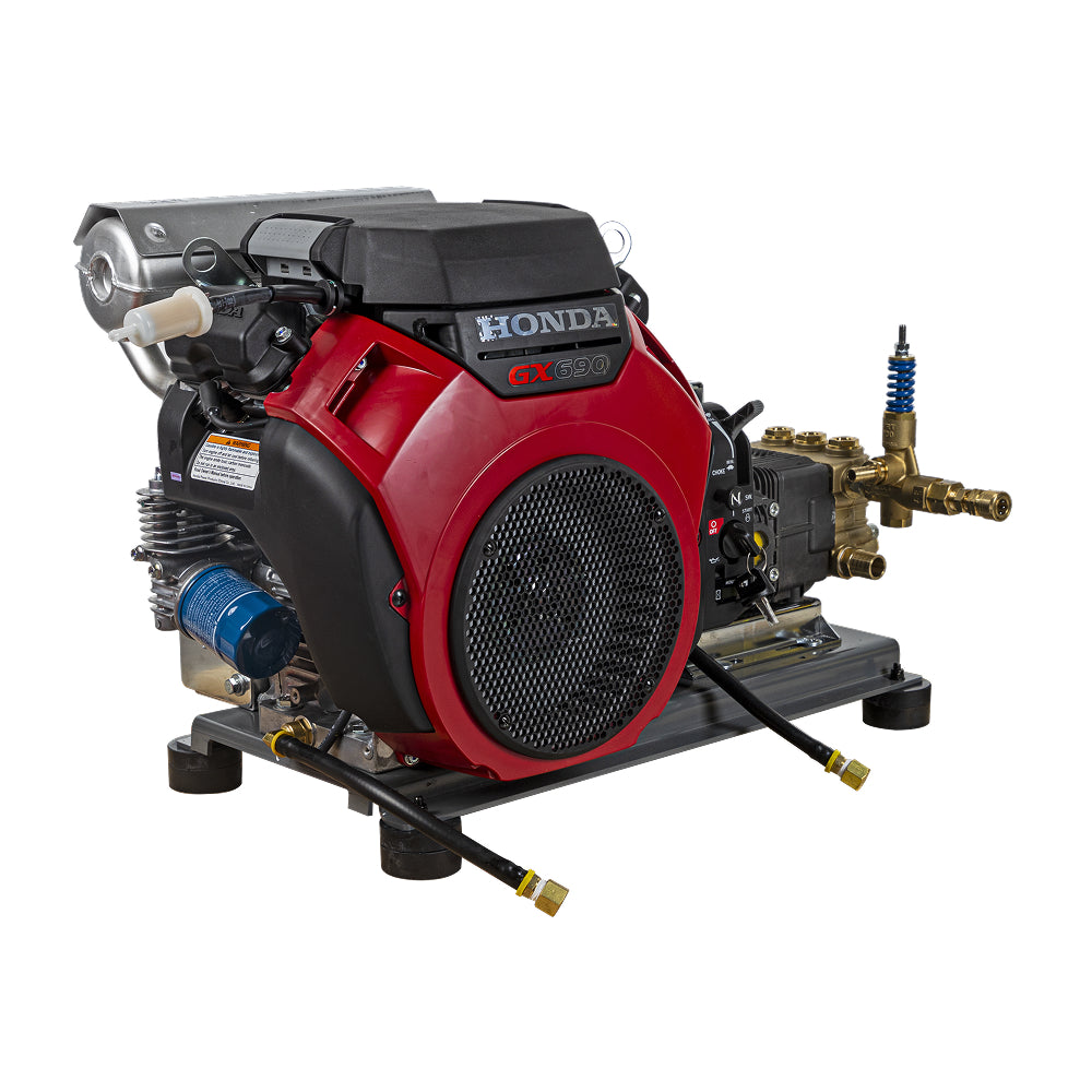 4,000 PSI 8.2 GPM Truck Mount Cold Water Gas Pressure Washer with Honda GX690 Electric Start Engine and General Belt Drive Triplex Pump - B4024HETBGS