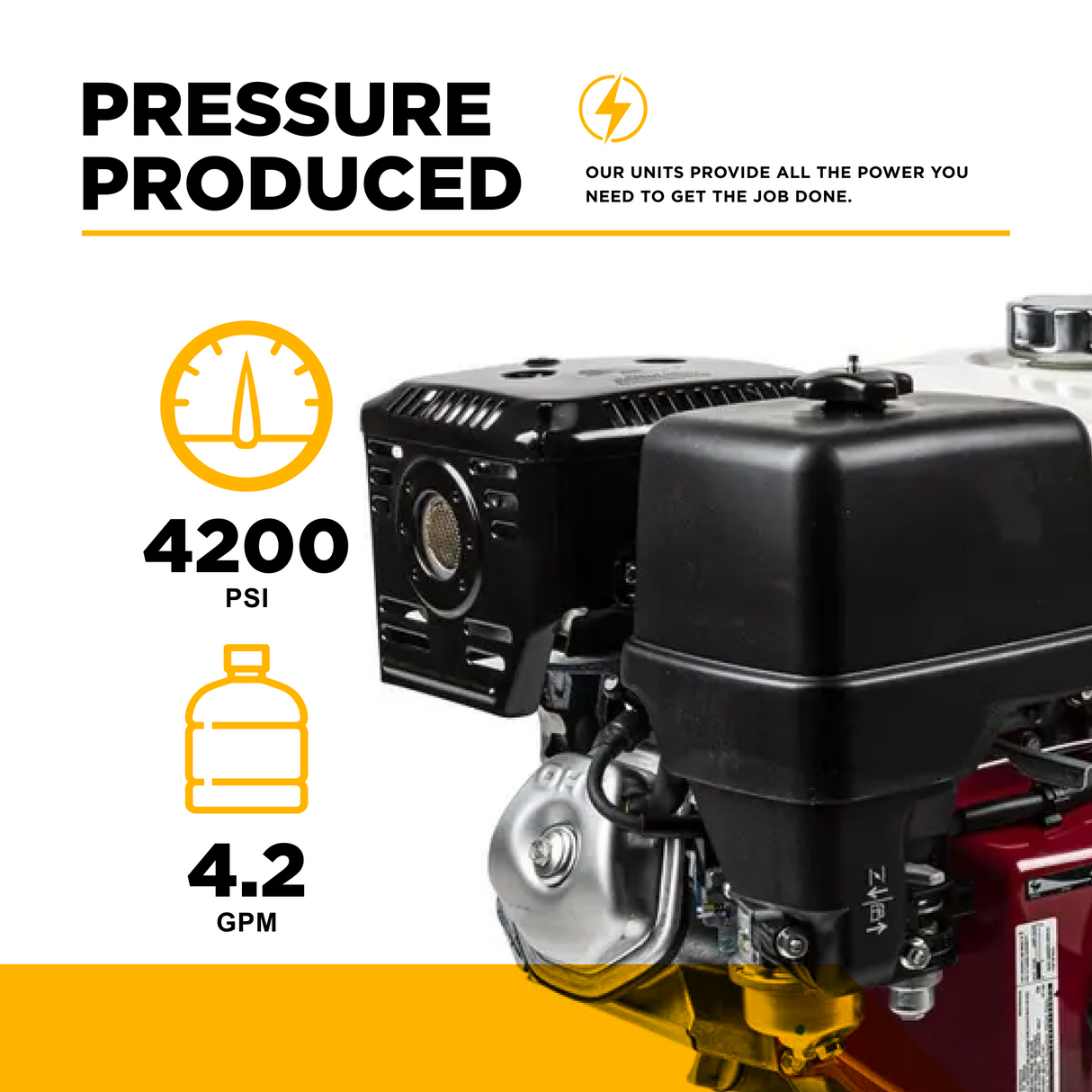 4,200 PSI 4.2 GPM Truck Mount Cold Water Gas Pressure Washer with Honda GX390 Engine and General Belt Drive Triplex Pump - B4213HTBGS