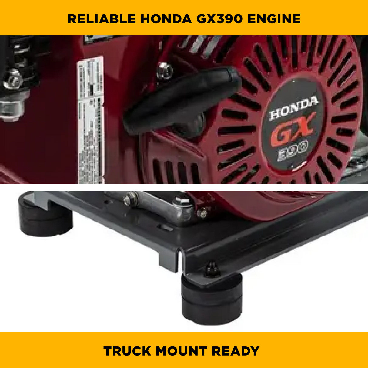 4,200 PSI 4.2 GPM Truck Mount Cold Water Gas Pressure Washer with Honda GX390 Engine and General Belt Drive Triplex Pump - B4213HTBGS