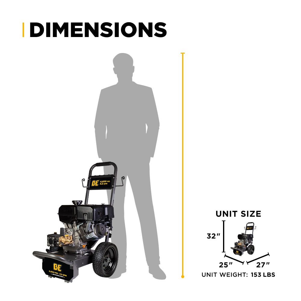 4,400 PSI 4.2 GPM Cold Water Gas Pressure Washer Powerease 420cc Engine and CP Triplex Pump - B4415PA