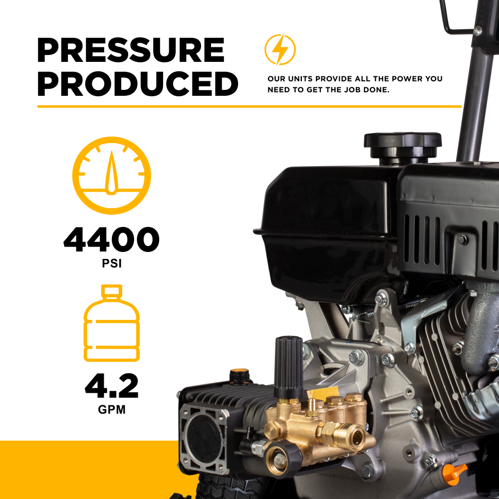 4,400 PSI 4.2 GPM Cold Water Gas Pressure Washer Powerease 420cc Engine and CP Triplex Pump - B4415PA
