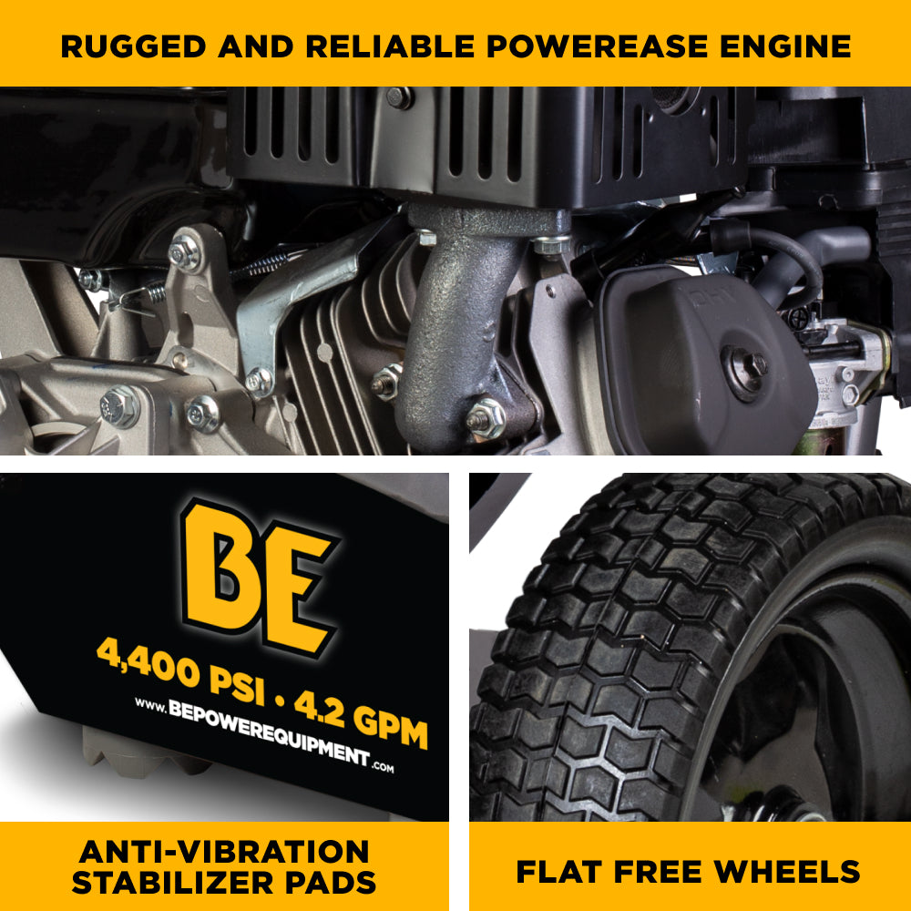 4,400 PSI 4.2 GPM Cold Water Gas Pressure Washer Powerease 420cc Engine and CP Triplex Pump - B4415PA