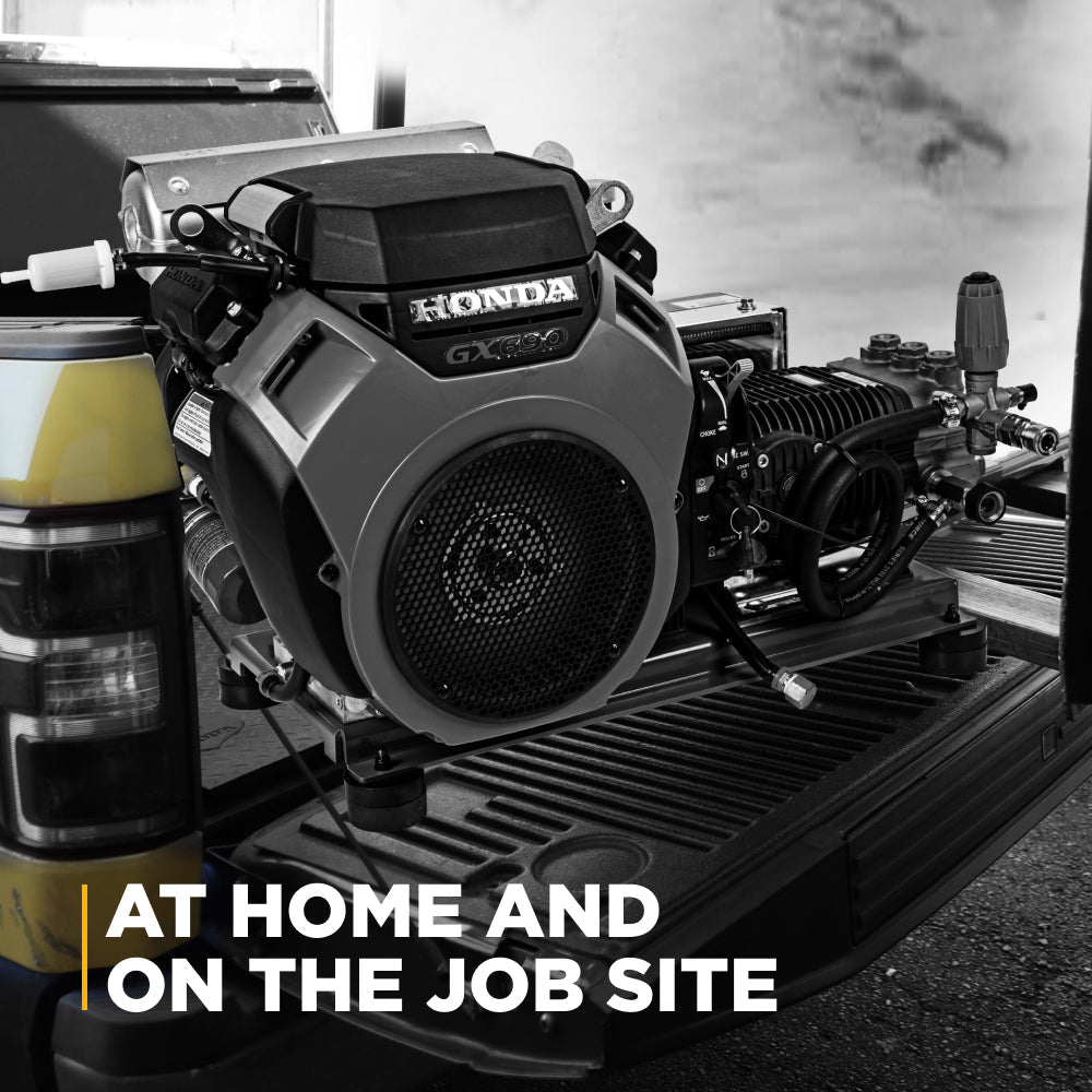 5,100 PSI 5.5 GPM Truck Mount Cold Water Gas Pressure Washer with Honda GX690 Electric Start Engine and CP Belt Drive Triplex Pump - B5024HETBAS
