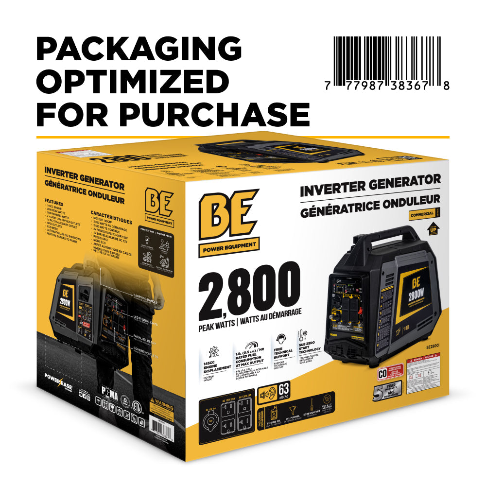 2,800 Watt Digital Inverter Generator - BE2800I