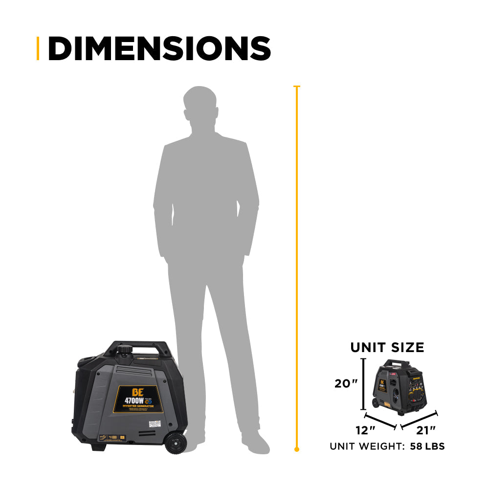 4,700 Watt Dual-Fuel Digital Inverter Generator - BE4700ID