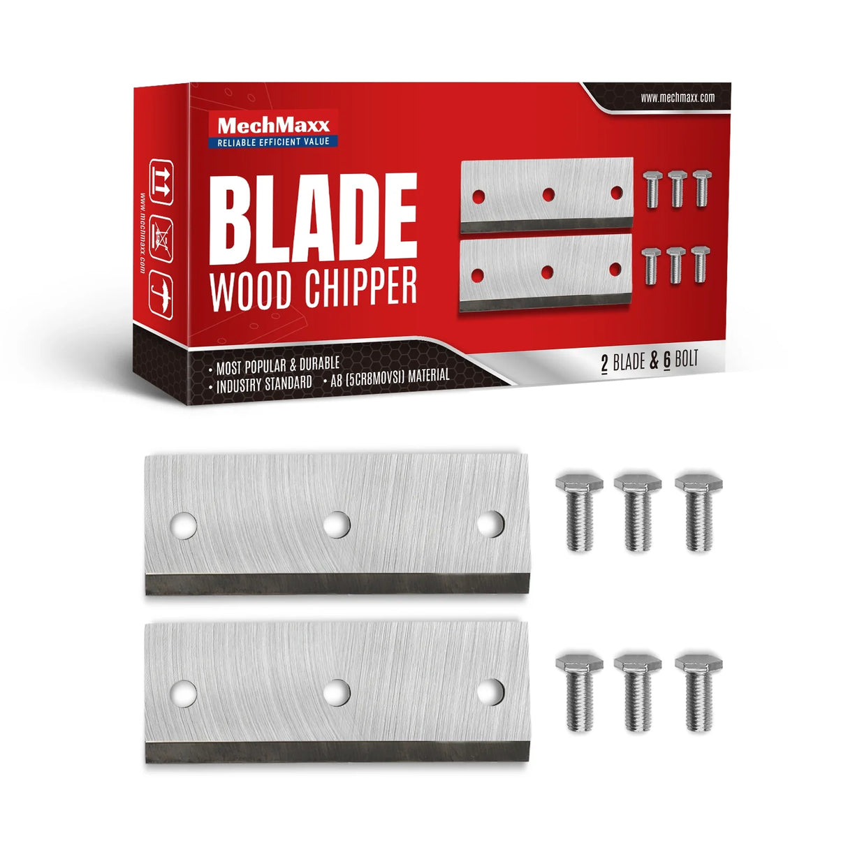 MechMaxx ( 1 Pack / 2 Pcs ) Blade for Wood Chipper GS650 (SKU: 110100; 110101)