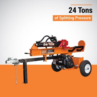 Brave Tow Behind Log Splitter 24-Ton Vertical/Horizontal Portable Gas with Honda GC160