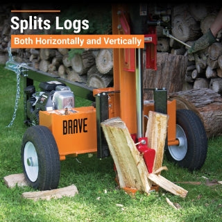 Brave Tow Behind Log Splitter 24-Ton Vertical/Horizontal Portable Gas with Honda GC160