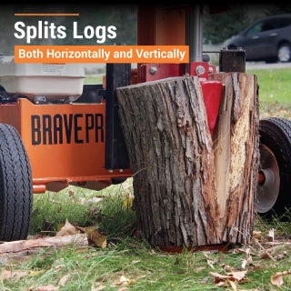 Brave Tow Behind Log Splitter 37-Ton Vertical/Horizontal Portable Gas with Honda GX270