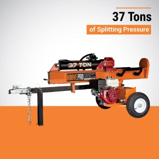 Brave Tow Behind Log Splitter 37-Ton Vertical/Horizontal Portable Gas with Honda GX270
