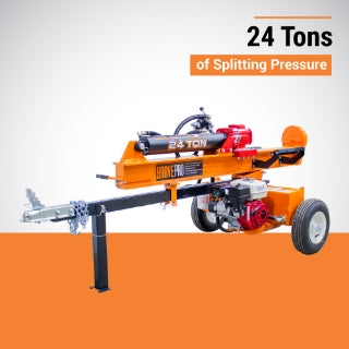Brave Tow Behind Log Splitter 24-Ton Vertical/Horizontal Portable Gas with Honda GX160