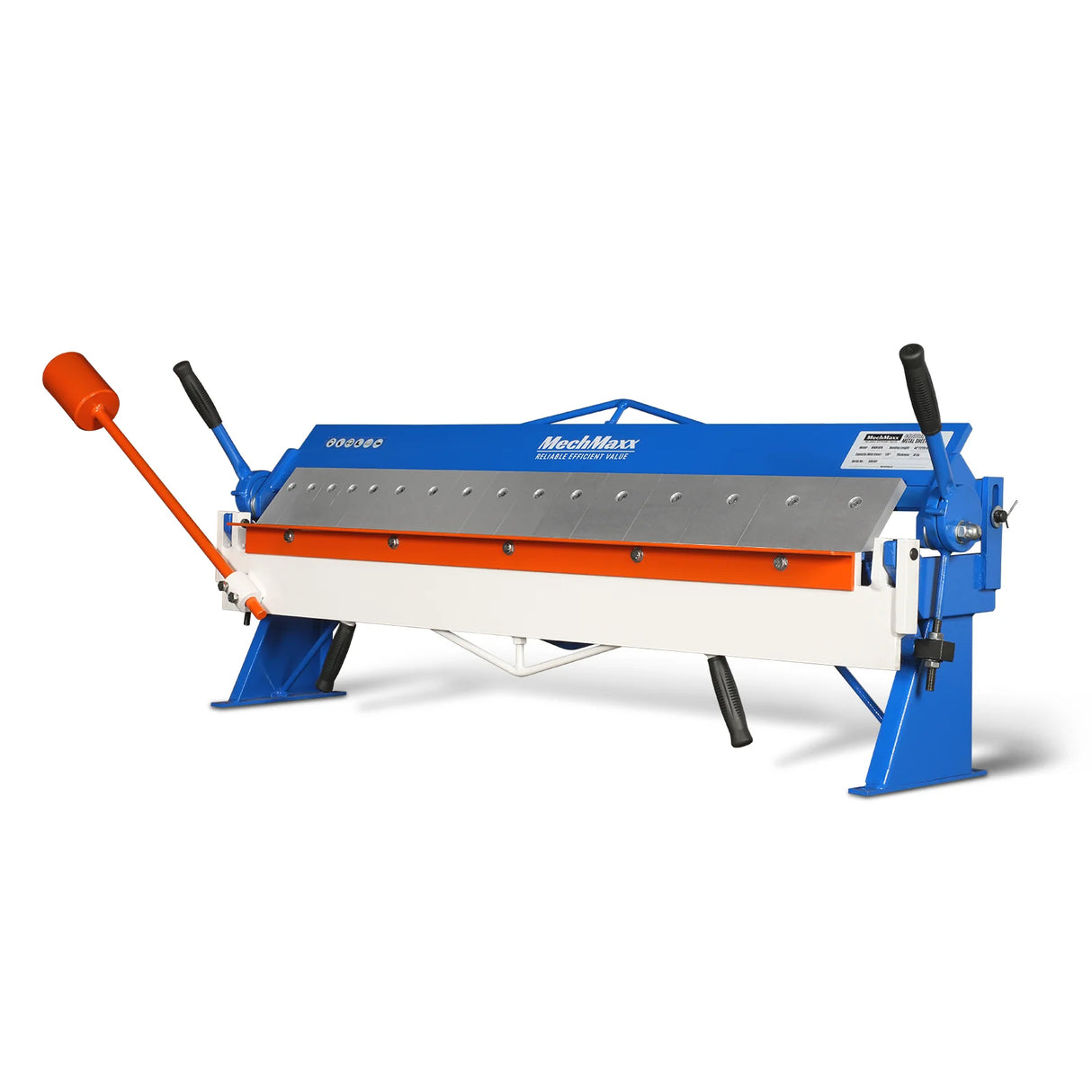 MechMaxx 48" Manual Pan and Box Brake - 16 Gauge Mild Steel Capacity, 135° Bending Angle, 16 Precision Fingers, Durable Construction for Accurate Bends"