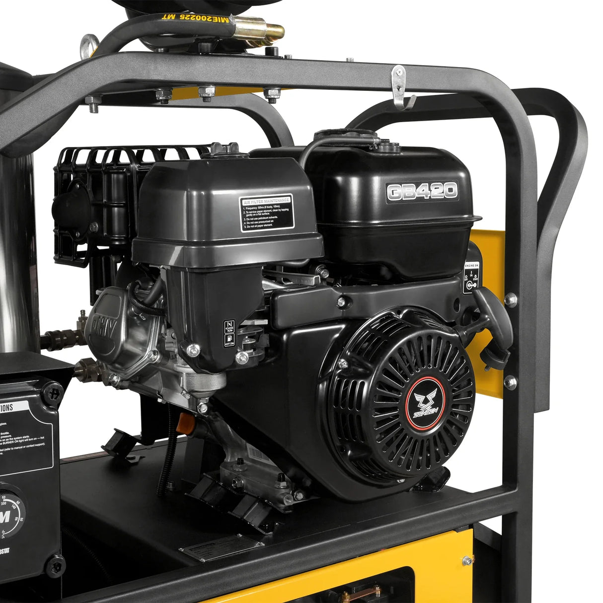 4000 PSI 4 GPM ZONSEN E-Start Engine Hot Water Pressure Washer with Hose Reel, HPW40D