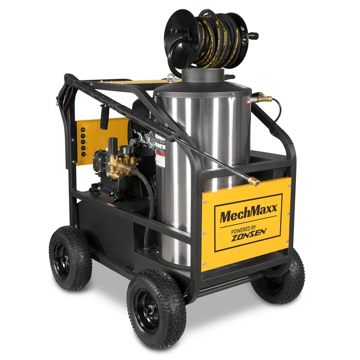 4000 PSI 4 GPM ZONSEN E-Start Engine Hot Water Pressure Washer with Hose Reel, HPW40D