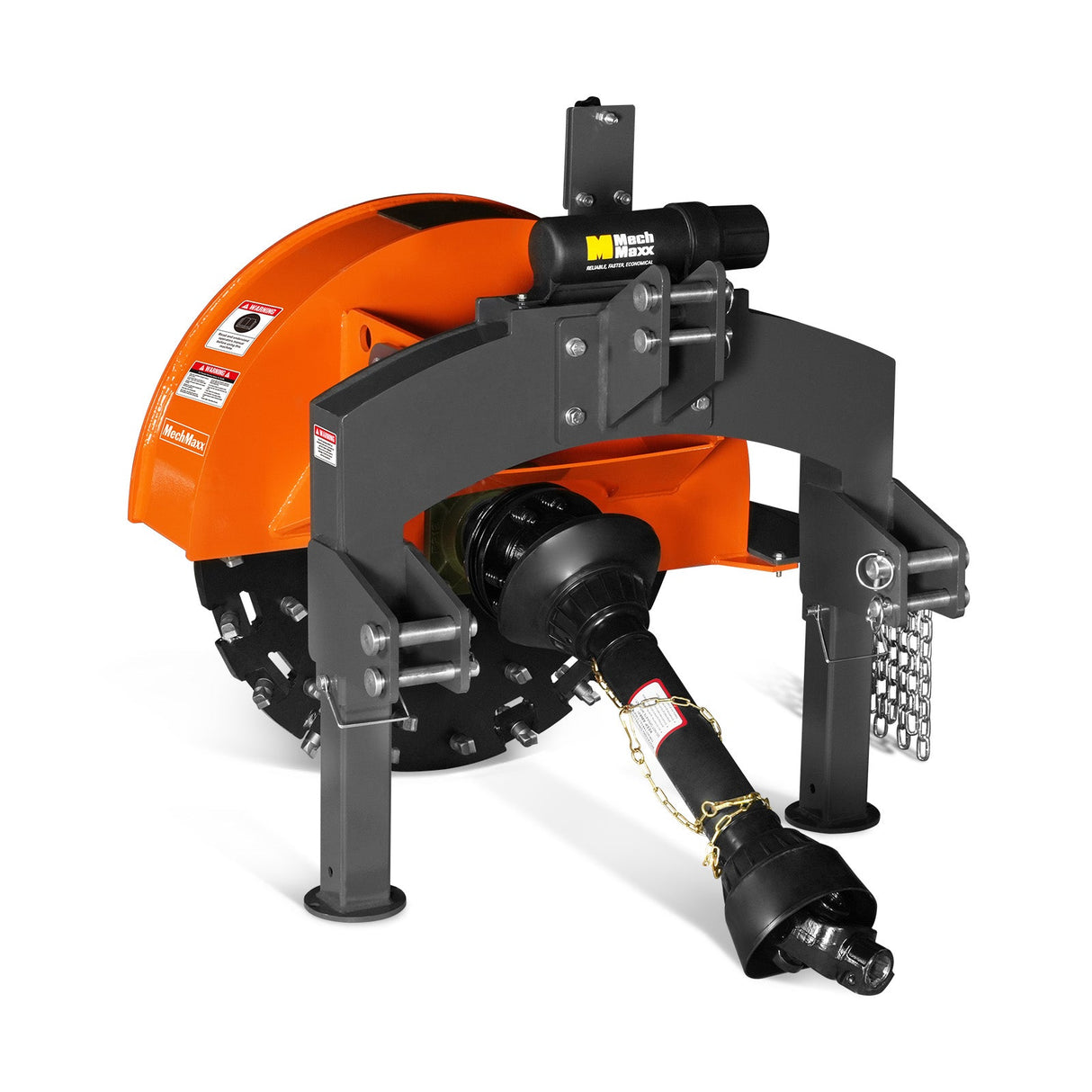 MechMaxx 3-Point PTO Stump Grinder, 30 in Flywheel, 40-100HP, with 44 Carbide Teeth (PTO Shaft Included with Slip Clutch), SG30PRO – Orange