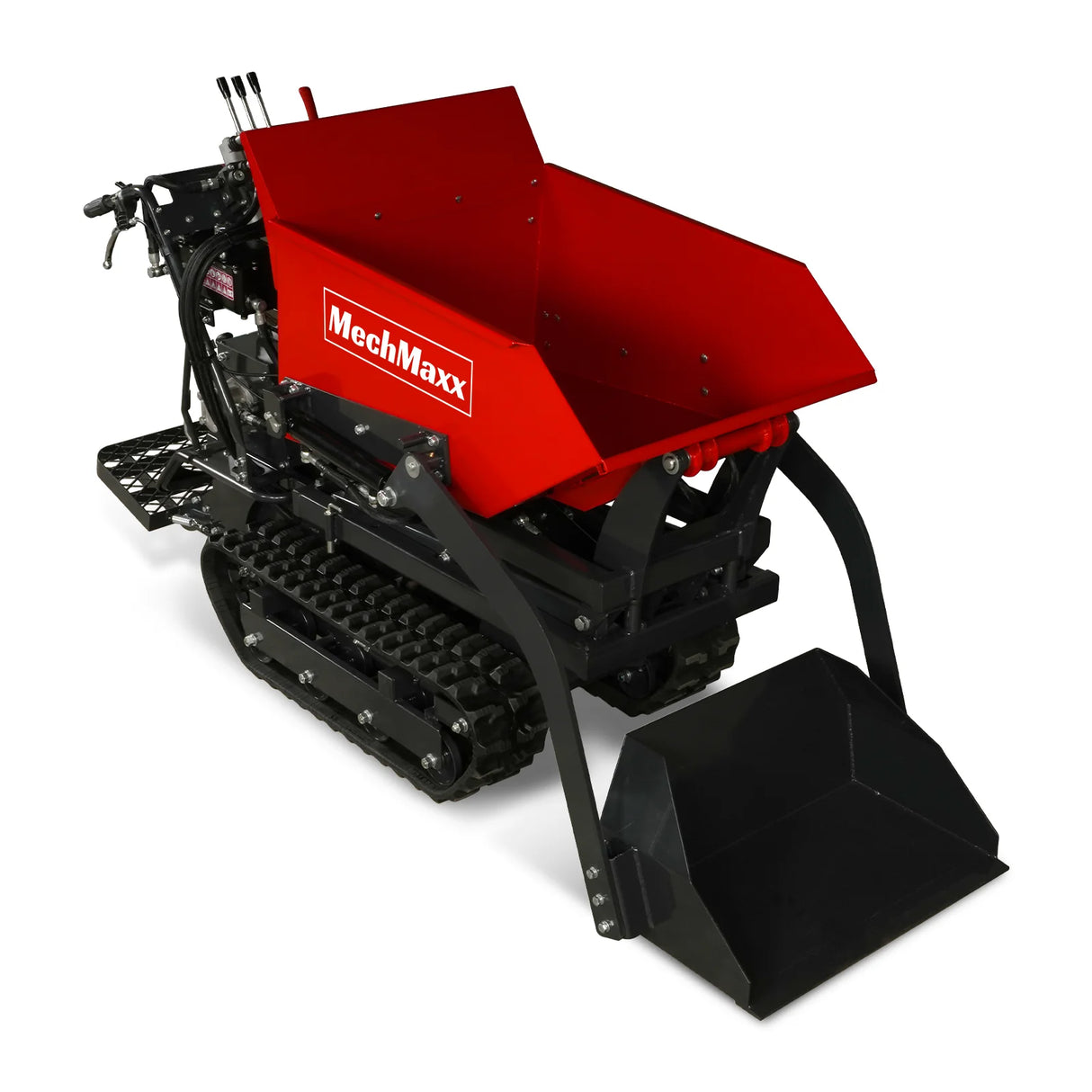 MechMaxx 1100lbs Capacity E-Start 10HP 302cc Gas Engine Tracked Dumper Hydraulic Tipping and Lifting with Front Shovel , D50HTFL
