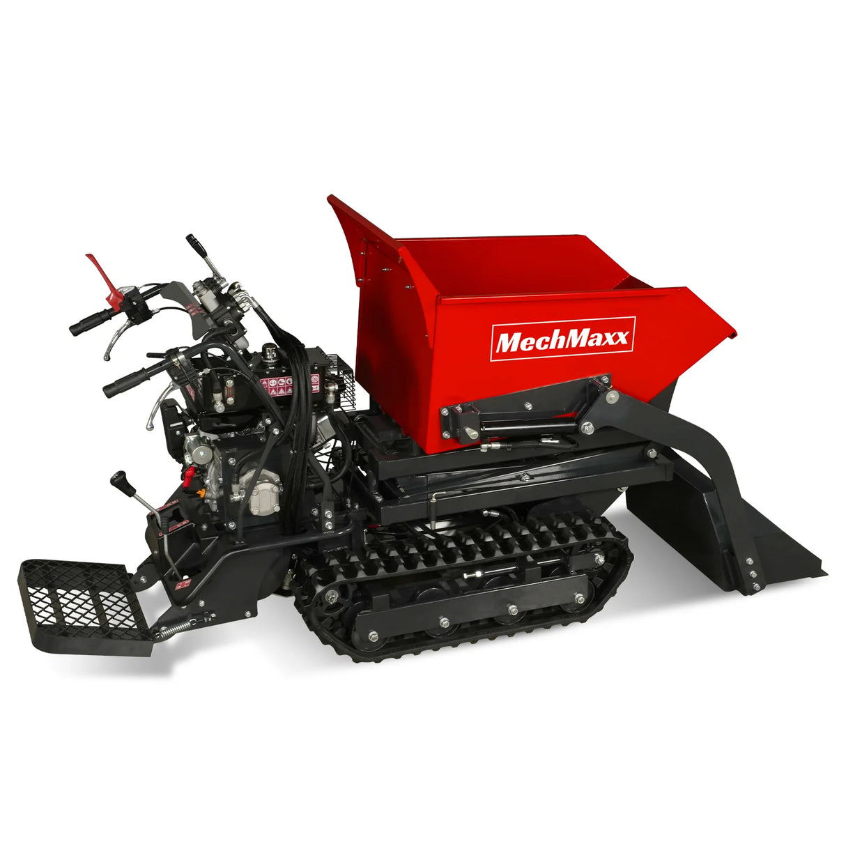 MechMaxx 1100lbs Capacity E-Start 10HP 302cc Gas Engine Tracked Dumper Hydraulic Tipping and Lifting with Front Shovel , D50HTFL