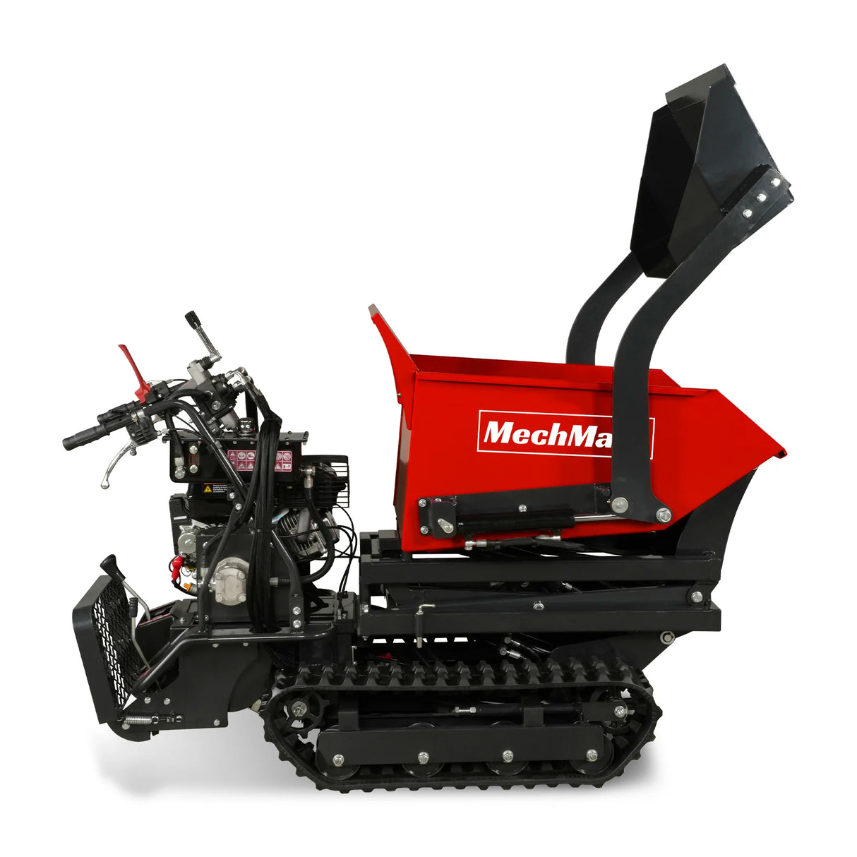 MechMaxx 1100lbs Capacity E-Start 10HP 302cc Gas Engine Tracked Dumper Hydraulic Tipping and Lifting with Front Shovel , D50HTFL