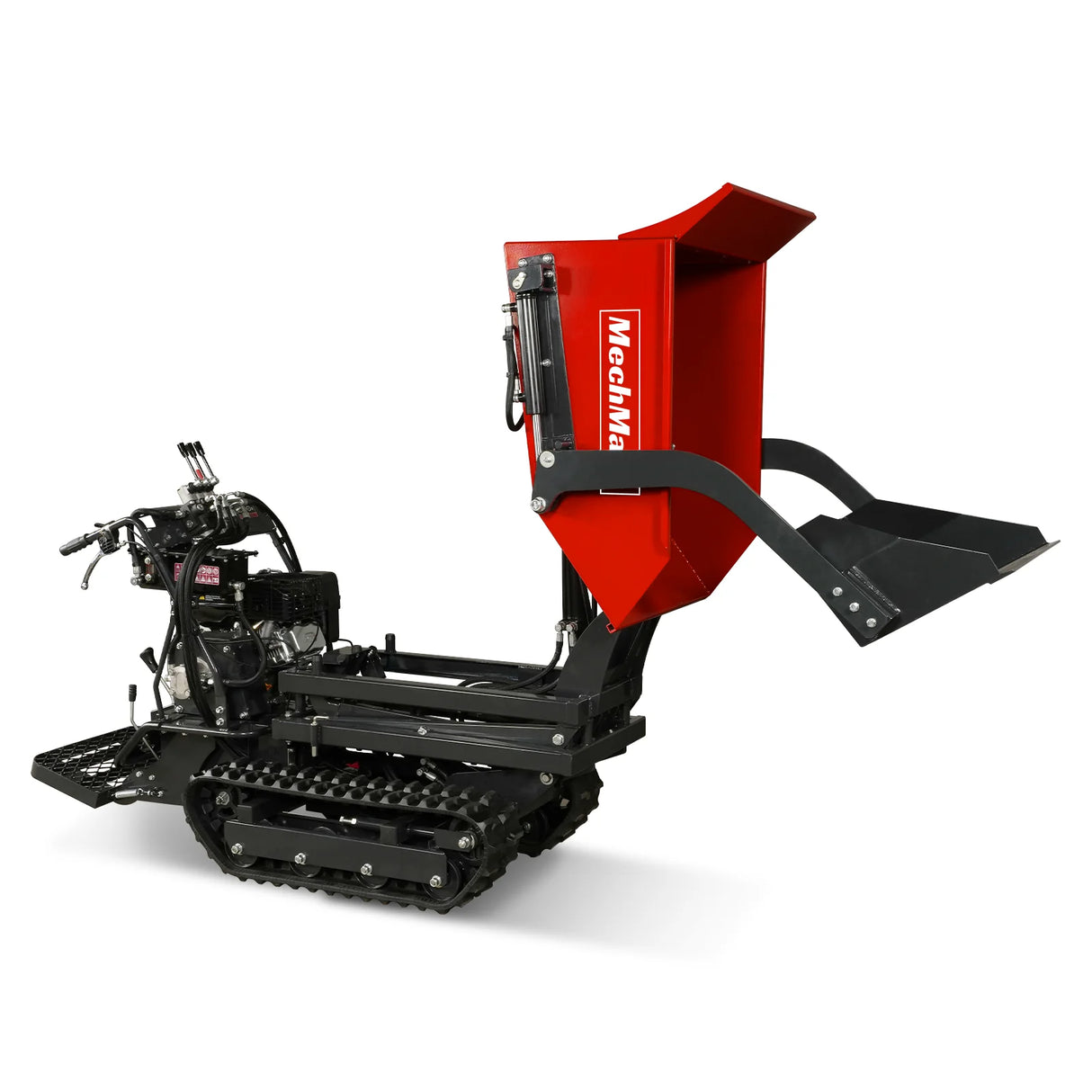 MechMaxx 1100lbs Capacity E-Start 10HP 302cc Gas Engine Tracked Dumper Hydraulic Tipping and Lifting with Front Shovel , D50HTFL