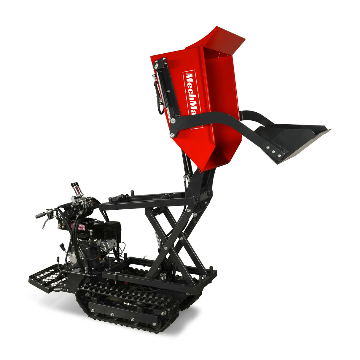 MechMaxx 1100lbs Capacity E-Start 10HP 302cc Gas Engine Tracked Dumper Hydraulic Tipping and Lifting with Front Shovel , D50HTFL