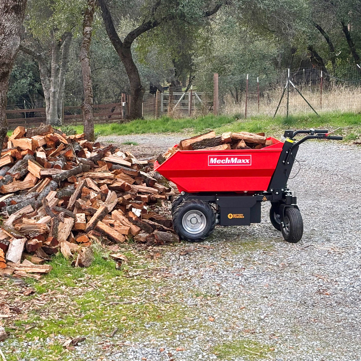 MechMaxx 1100lb Loading 1000W DC Motor 48V Battery Powered Hydraulic Tipping Dump Cart, EH50
